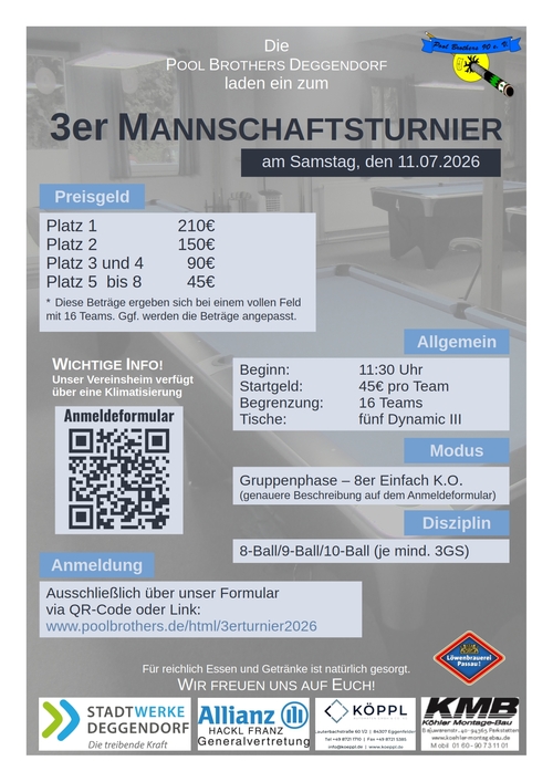 Plakat 3er Mannschaftsturnier 2024