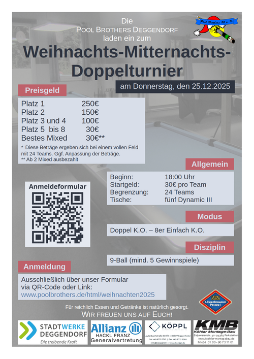 Plakat Weihnachts-Doppel-Turnier 2025