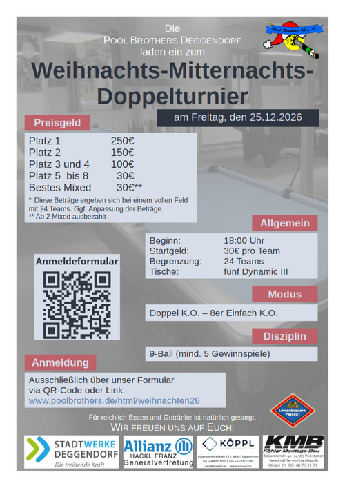 Plakat Weihnachts-Doppel-Turnier 2025